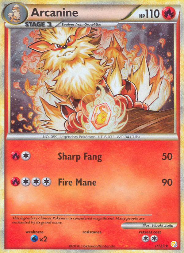 HeartGold SoulSilver Holo Arcanine #1/123